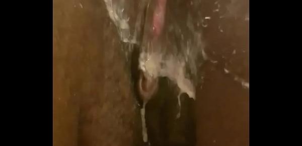  BBW Push out after creampie messy load